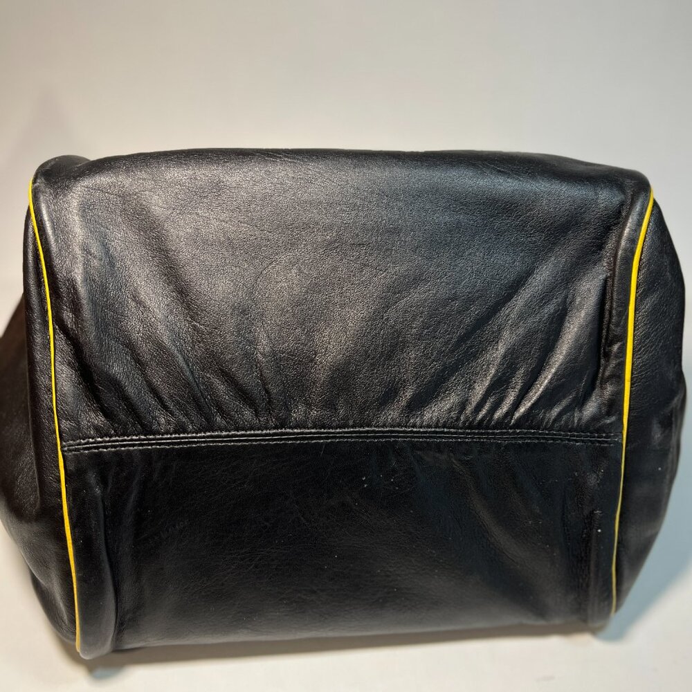 Black leather purse - Bolingo By Susan Todd Bag Yellow and Black 👜 - Picture 3 of 7